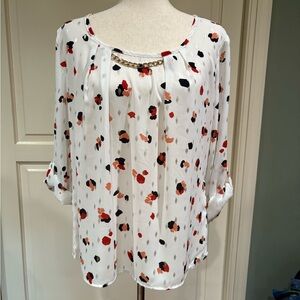 Sara Michelle Floral Tunic with Chain Detail